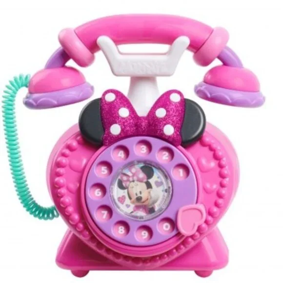 Disney Junior Minnie Mouse Ring Me Rotary Phone Play Phone with Lights & Sounds - Picture 1 of 2